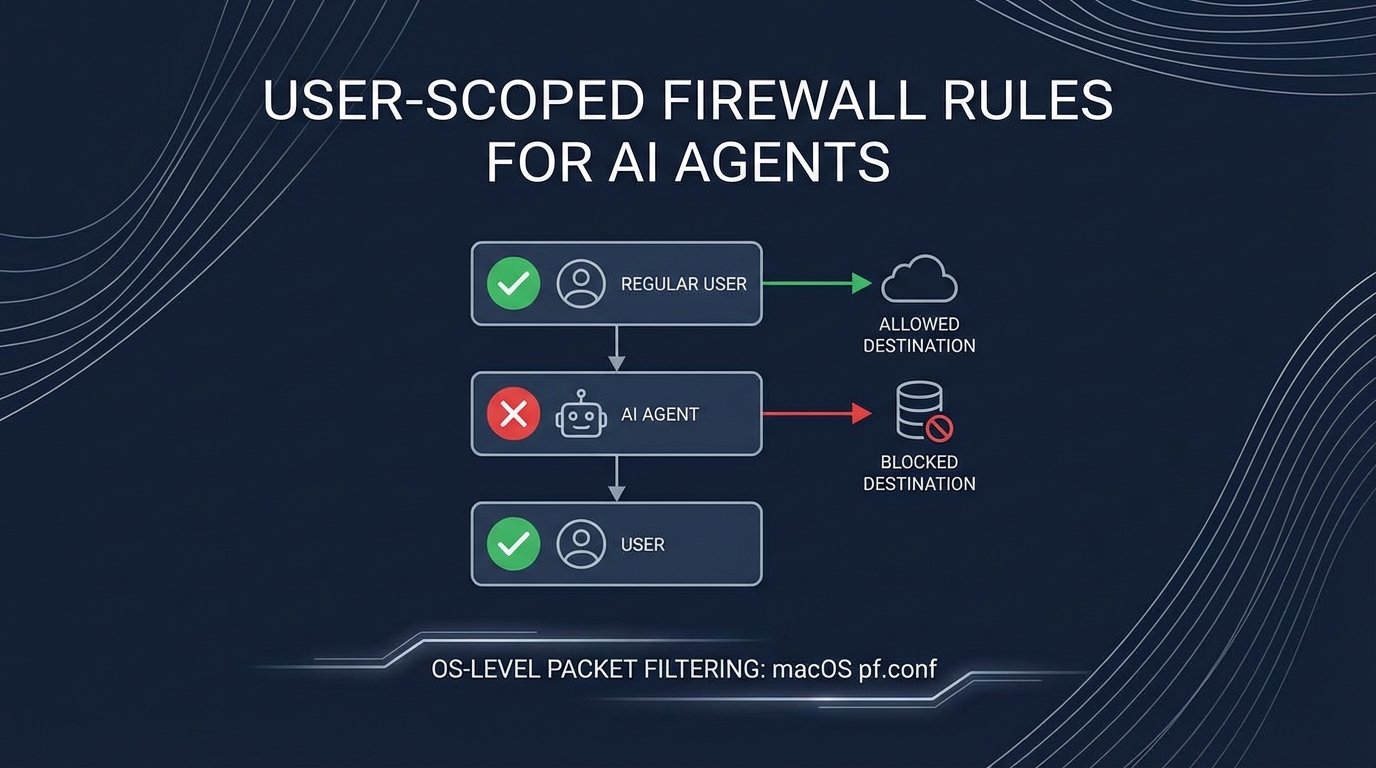 Sandboxing AI Agents at the OS Level: User-Scoped Firewall Rules